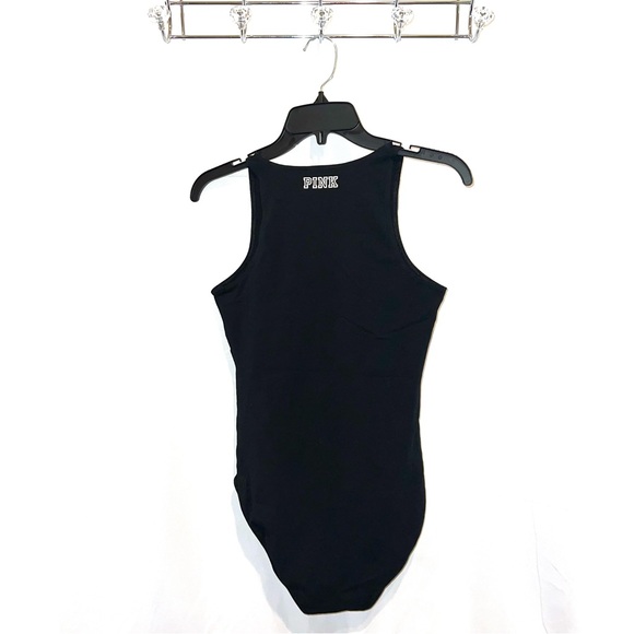 Victoria's Secret PINK Black & White Slay High Neck Sleeveless Bodysuit (XS) - Picture 7 of 8